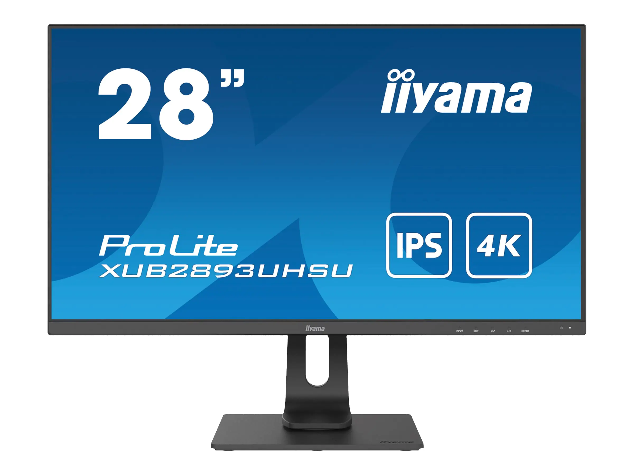 Iiyama ProLite XUB2893UHSU-B1 - LED-Monitor - 71 cm (28") - 3840 x 2160 4K @ 60 Hz - IPS - 300 cd/m² - 1000:1 - 3 ms - HDMI, DisplayPort - Lautsprecher - mattschwarz