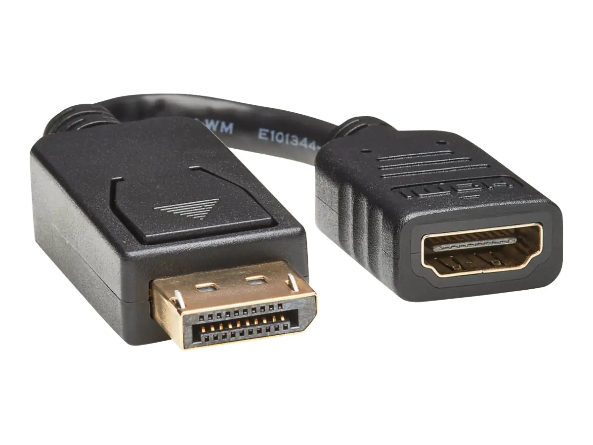Eaton Tripp Lite Series DisplayPort to HDMI Video Adapter Video Converter (M/F), HDCP, Black, 6 in. (15 cm) - Videoadapter - DisplayPort männlich zu HDMI weiblich - 15.2 cm - Schwarz - geformt