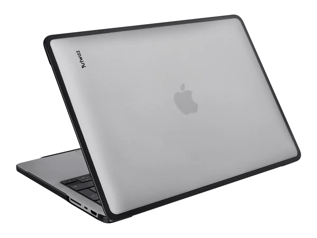 Artwizz IcedClip - Notebook-Schutzkoffer - all-round protection - 35.6 cm (14") - halbdurchsichtig, schwarzer Rahmen - für MacBook Pro 14.2" (Late 2021)