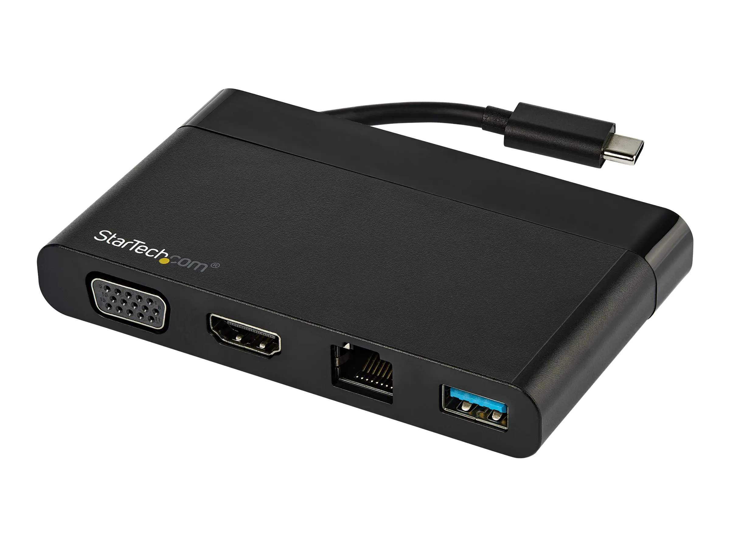 StarTech USB C Multiport Adapter mit HDMI und VGA - Mac / Windows / Chrome - 4K - 1x USB-A Port - GbE - Mobiler USB-C Adapter - Dockingstation - USB-C - VGA, HDMI - 1GbE