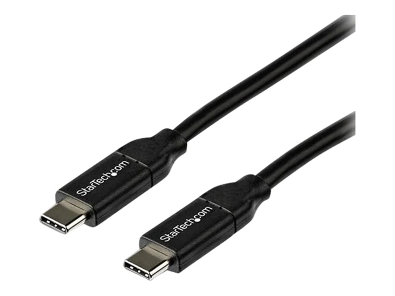 StarTech USB-C auf USB-C Kabel mit 5A Power Delivery - St/St - 2m - USB 2.0 - USB-IF zertifiziert - USB Typ C Kabel - USB-Kabel - 24 pin USB-C (M) gerade zu 24 pin USB-C (M) gerade - Thunderbolt 3 / USB 2.0 / USB 3.0 / USB 3.1 - 5 A - 2 m - Schwarz