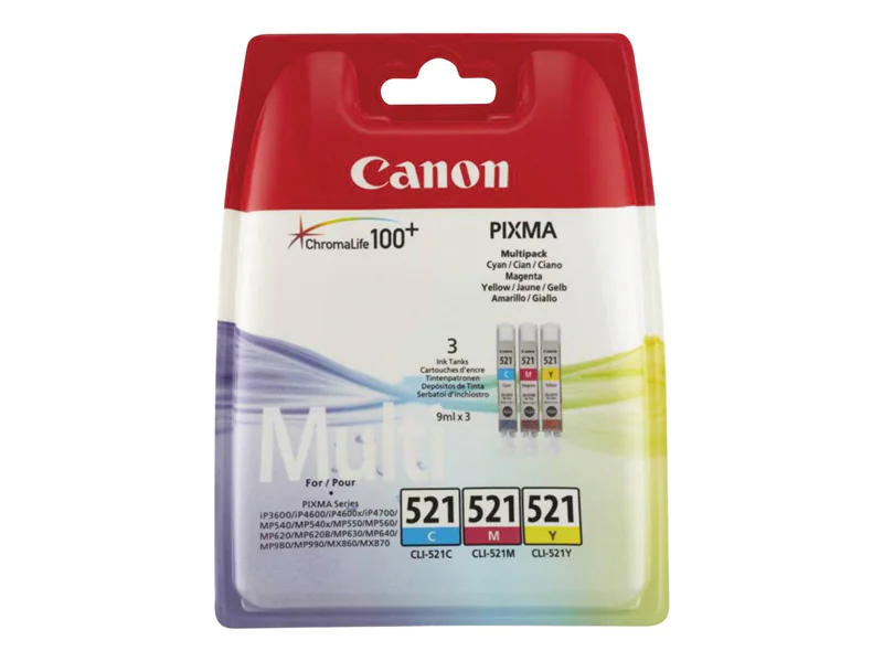 Canon CLI-521 Multipack - Gelb, Cyan, Magenta 2934B010