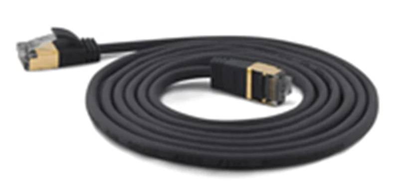WANTEC Extra dünnes CAT7 SSTP Patchkabel, 3 m, Cat7, S/FTP (S-STP), RJ-45, RJ-45, Schwarz 7204
