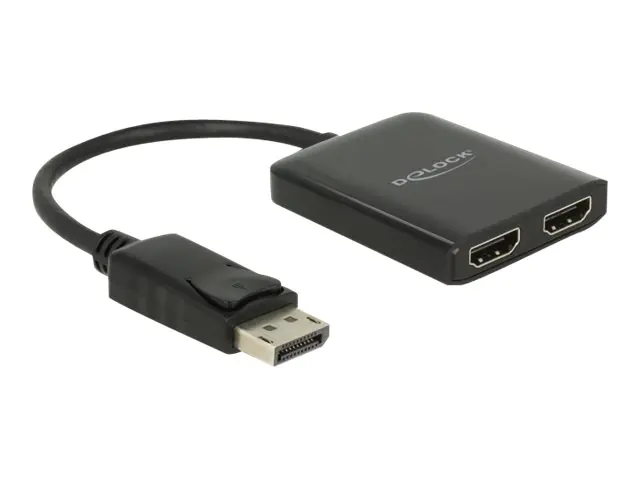Delock DisplayPort 1.4 Splitter 1 x DisplayPort to 2 x HDMI MST - Video-/Audio-Splitter - 2 x HDMI - Desktop
