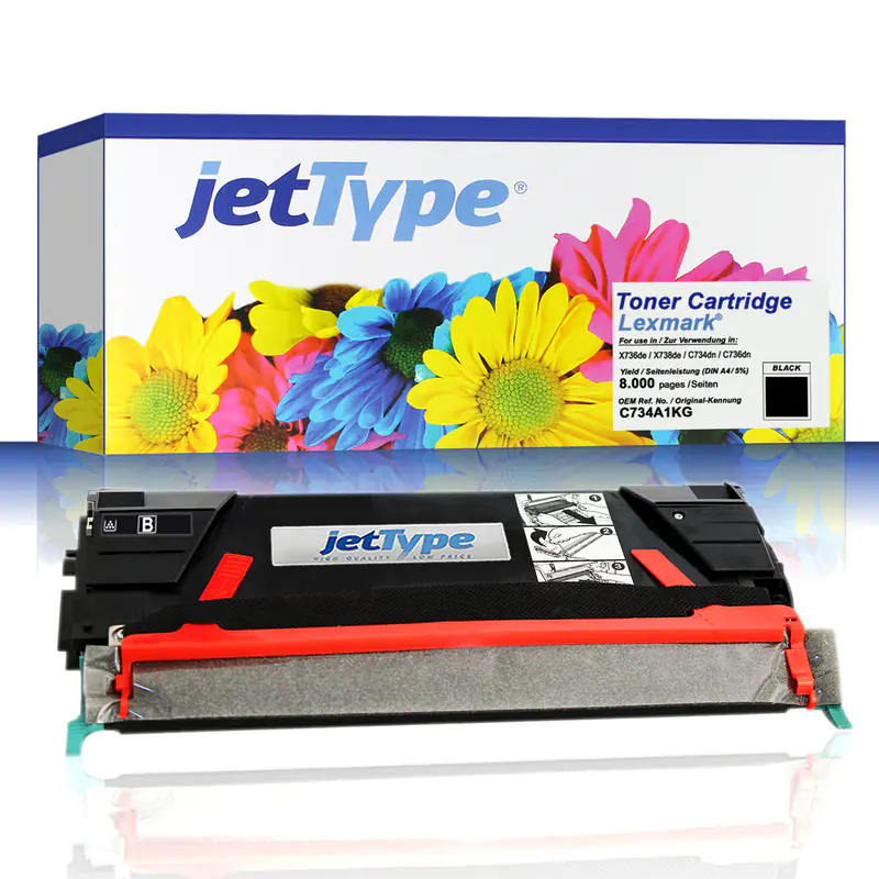 jetType Toner kompatibel zu Lexmark C734A1KG schwarz 8.000 Seiten 1 Stück