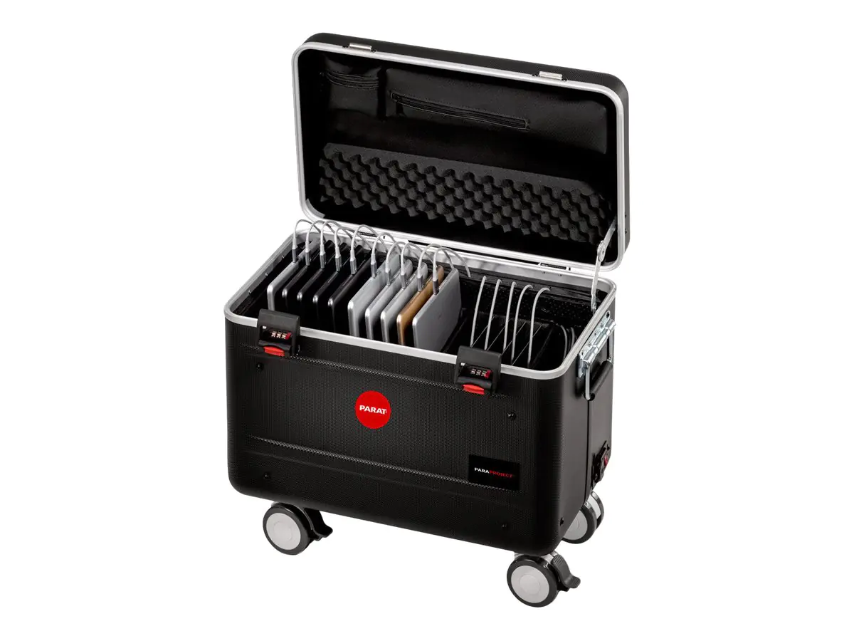 PARAT PARAPROJECT MicroCase TC15 - Wagen (nur Laden) - für 15 Tablets - verriegelbar - X-ABS Kunststoff - Schwarz - Bildschirmgröße: bis zu 27,9 cm (bis zu 11 Zoll)