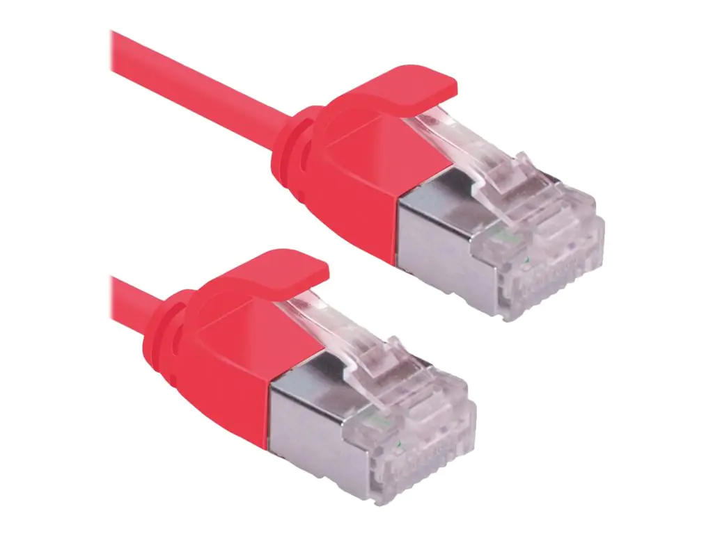 Roline Green - Patch-Kabel - RJ-45 (M) zu RJ-45 (M) - 1 m - U/FTP - CAT 6a - halogenfrei, geformt, ohne Haken, verseilt - Rot