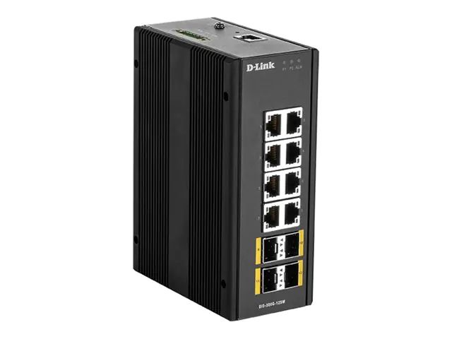 D-Link DIS 300G-12SW - Switch - managed - 8 x 10/100/1000 + 4 x 100/1000 SFP - an DIN-Schiene montierbar, wandmontierbar