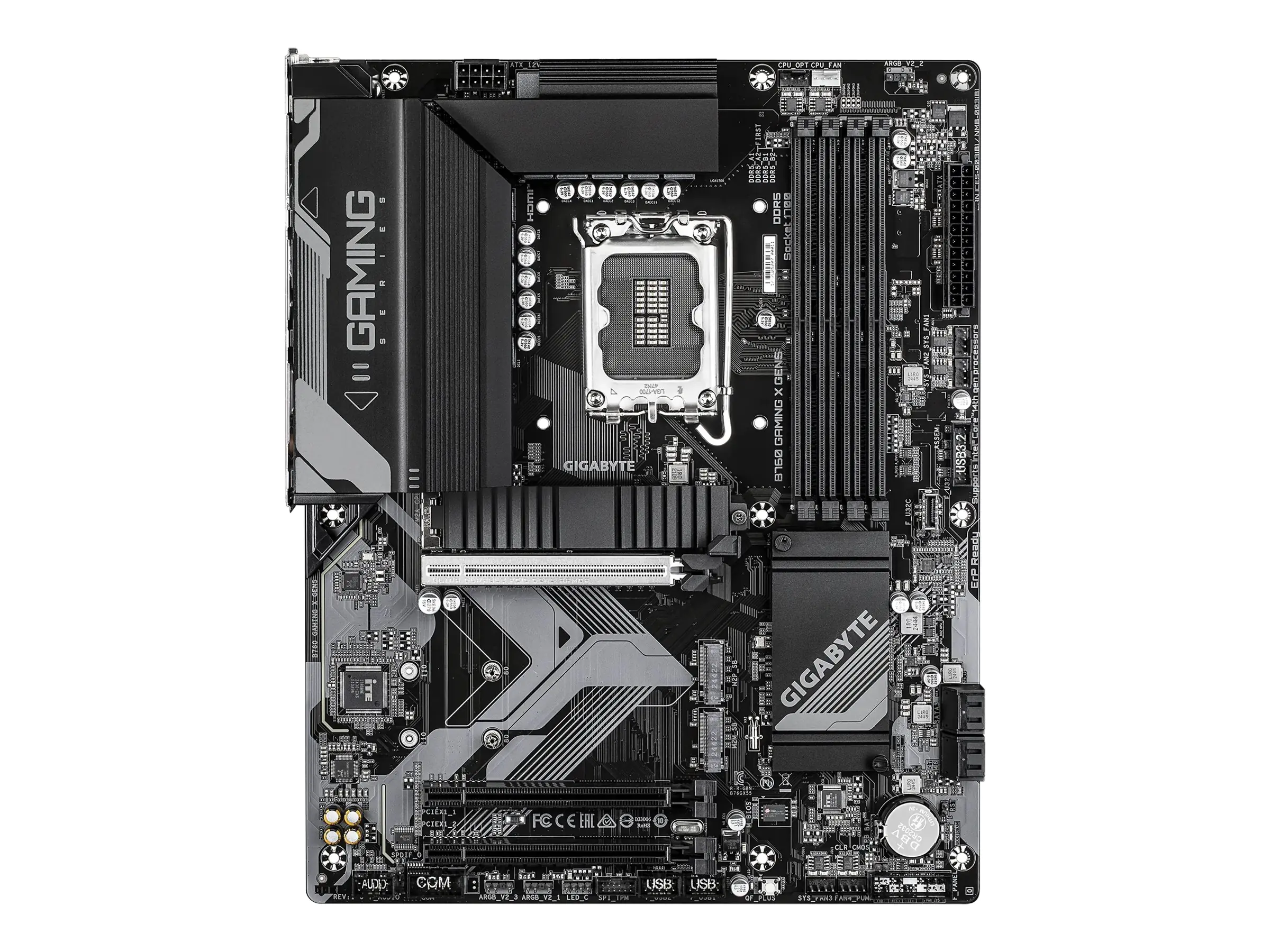 Gigabyte B760 GAMING X GEN5 - Motherboard - ATX - LGA1700-Sockel - B760 Chipsatz - USB-C 3.2 Gen2, USB-C 3.2 Gen 1, USB 3.2 Gen 1, USB 3.2 Gen 2 - 2.5 Gigabit LAN - Onboard-Grafik (CPU erforderlich) - HD Audio (8-Kanal)