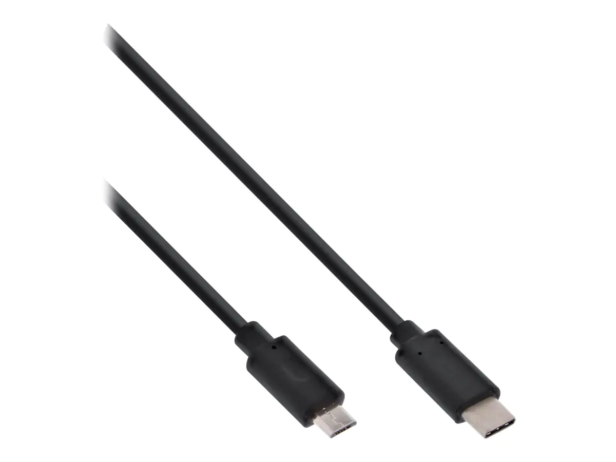 InLine - USB-Kabel - 24 pin USB-C (M) zu Micro-USB Typ B (M) - USB 2.0 - 3 A - 1 m - Schwarz