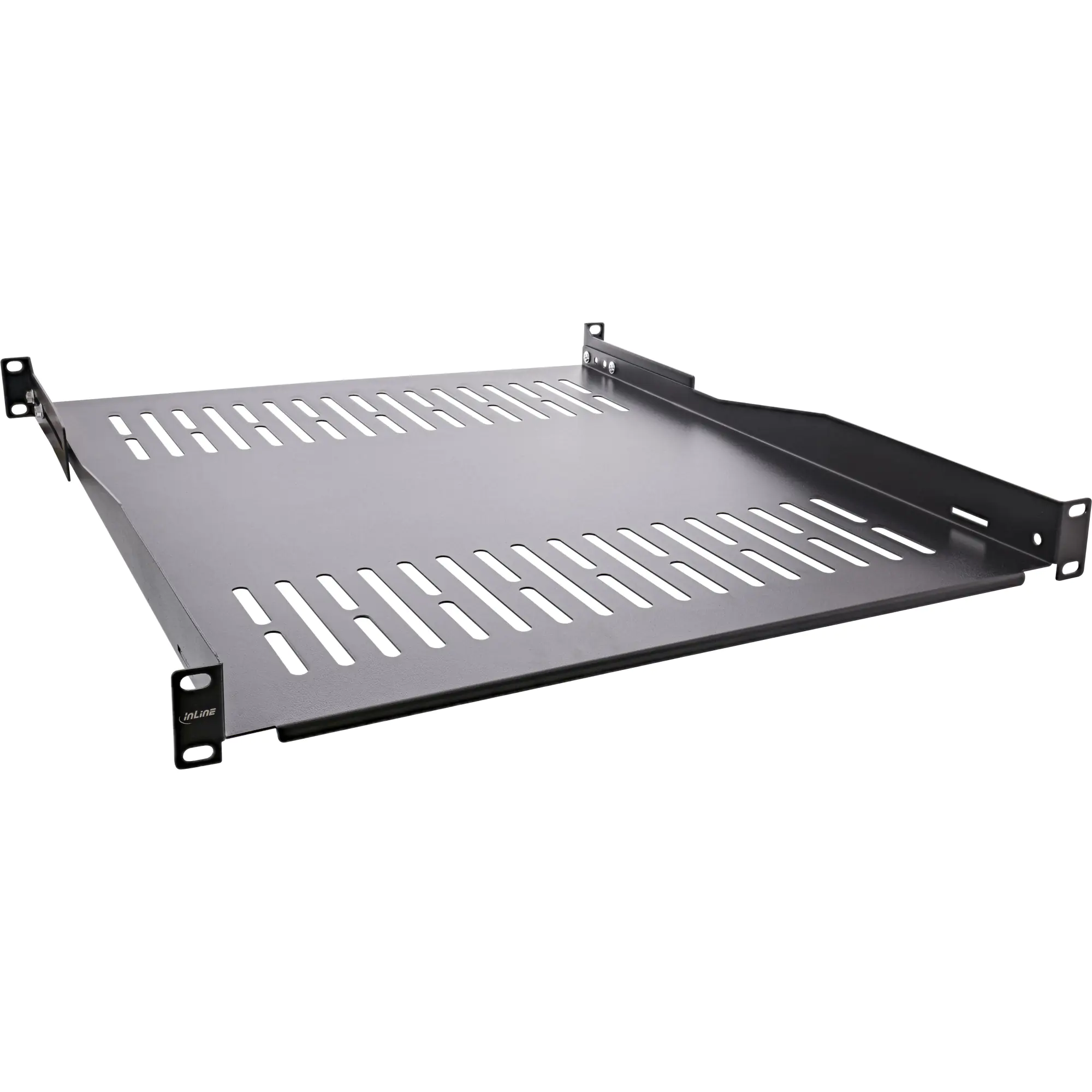 InLine 19" Fachboden - 550mm - 50kg - 1HE - RAL 9005 schwarz 19114G