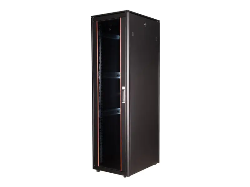 Equip Dynamic Flex Line - Schrank Netzwerkschrank - 600x800 mm, mit Glastür, abnehmbare und abschließbare Paneele, montiert - freistehend - Schwarz, RAL 9005 - 42HE - 48.3 cm (19") EDF-42-6080-B-BIAA