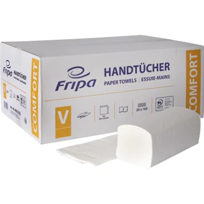 Fripa Papierhandtuch Comfort 25 x 23 cm (B x L) 100 % Zellstoff hochweiß 20 x 160 Bl./Pack.