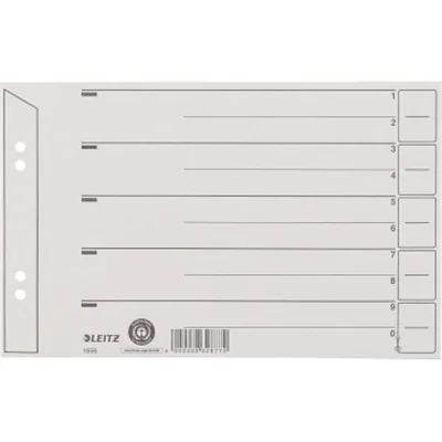 Leitz Trennblatt DIN A5 quer, Überbreite Kraftkarton, recycelt grau schwarz 100 St./Pack.