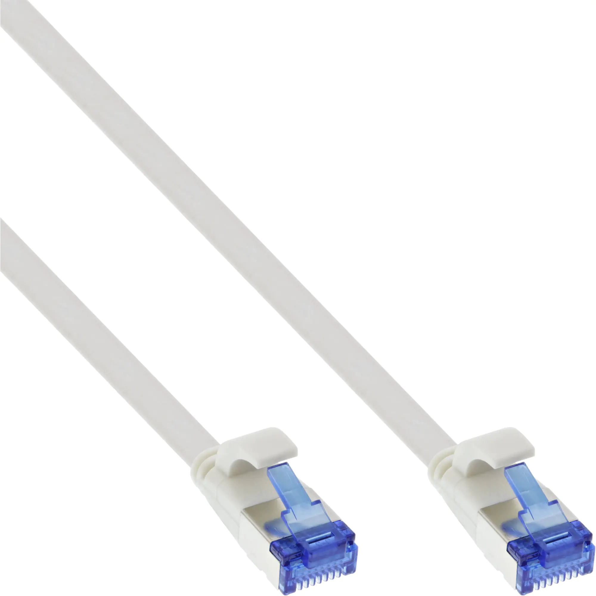InLine - Patch-Kabel - RJ-45 (M) zu RJ-45 (M) - 7.5 m - U/FTP, PiMF - CAT 6a - halogenfrei, geformt, ohne Haken, verseilt, flach - weiß