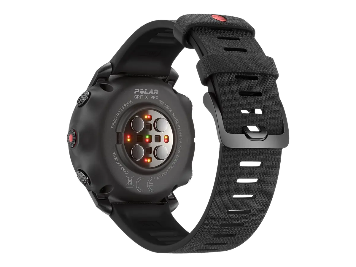 Polar Grit X Pro - Titan - Sportuhr mit Band - perforiertes Leder - grau - Bandgröße: M/L - Anzeige 3 cm (1.2") - Bluetooth - 41 g