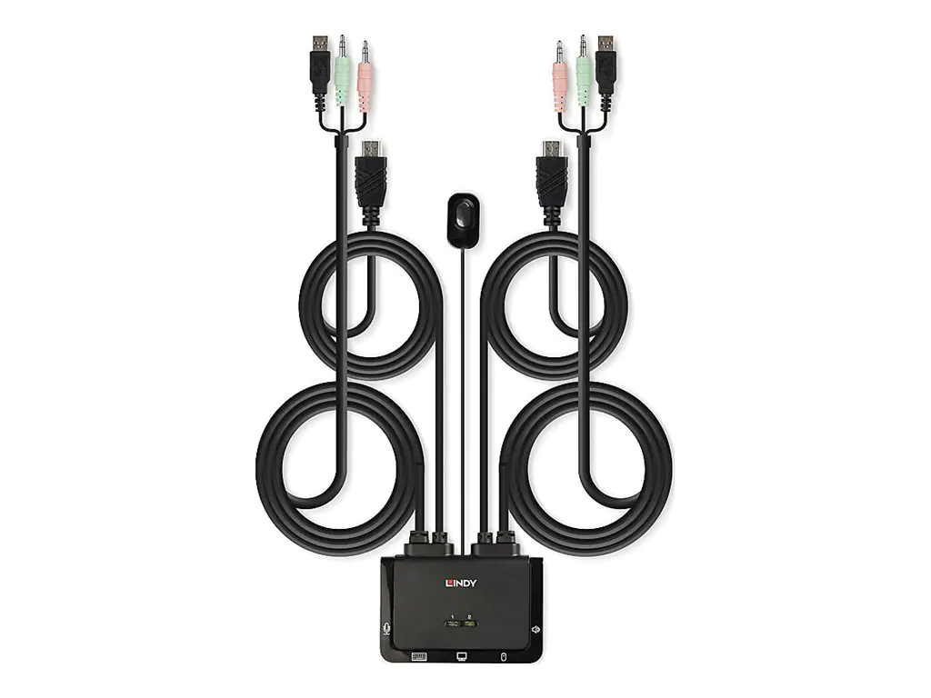 Lindy Compact 2 Port KVM Switch - KVM-Switch - 2 x KVM/Audio/USB - 1 lokaler Benutzer - Desktop