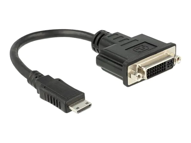 Delock - Videoadapter - 19 pin mini HDMI Type C männlich zu DVI-I weiblich - 20 cm - Schwarz