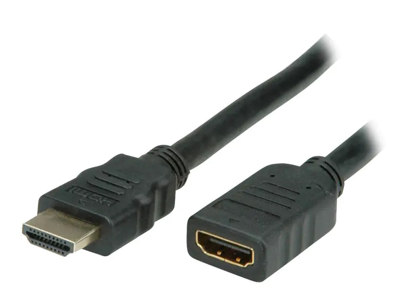Secomp VALUE HDMI High Speed Cable with Ethernet - HDMI-Verlängerungskabel mit Ethernet - HDMI weiblich zu HDMI männlich - 3 m - abgeschirmt - Schwarz