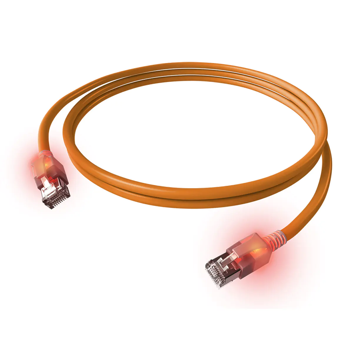 EasyLan DualBoot LED Patchkabel Kat.6a ISO/IEC geschirmt orange 4PPoE 10.00m - Kabel - Netzwerk