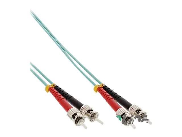 InLine - Patch-Kabel - ST multi-mode (M) bis ST multi-mode (M) - 25 m - Glasfaser - Duplex - 50/125 Mikrometer - OM3 - halogenfrei - Türkis