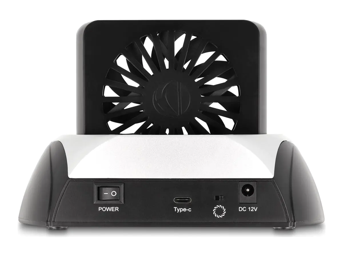 Delock HDD / SSD Dockingstation - 10 Gbps, mit Lüfter mit 8 cm Kühllüfter Schächte: 1 - 2,5" / 3