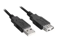Sharkoon - USB-Verlängerungskabel - USB (M) zu USB (W) - USB 2.0 - 1 m - Schwarz