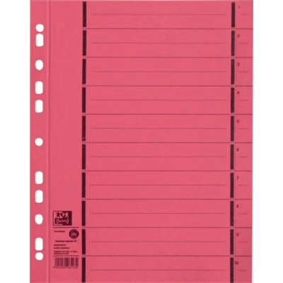 Oxford Trennblatt DIN A4 Manilakarton rot 100 St./Pack.