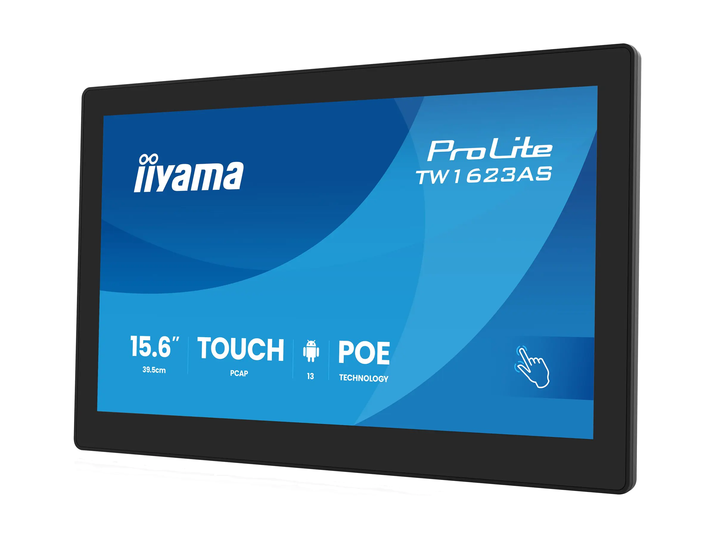 Iiyama ProLite TW1623AS-B3P - Android-PC - Touchscreen-PC - 1 RK3568 / 2 GHz - RAM 4 GB - SSD - eMMC 32 GB - Mali-G52 - Bluetooth 5.2, 1GbE - WLAN: 802.11a/b/g/n/ac, Bluetooth 5.2 - Android 13 - Monitor: LED 39.5 cm (15.6")