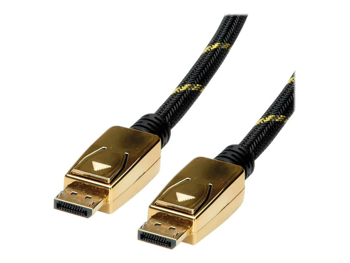 Roline - DisplayPort-Kabel - DisplayPort (M) zu DisplayPort (M) - DisplayPort 1.4 - 3 m - 8K Unterstützung - Schwarz, Gold