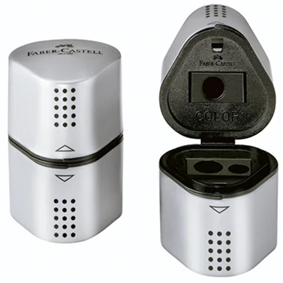 Faber-Castell Dreifachspitzdose GRIP 2001 183800 silber