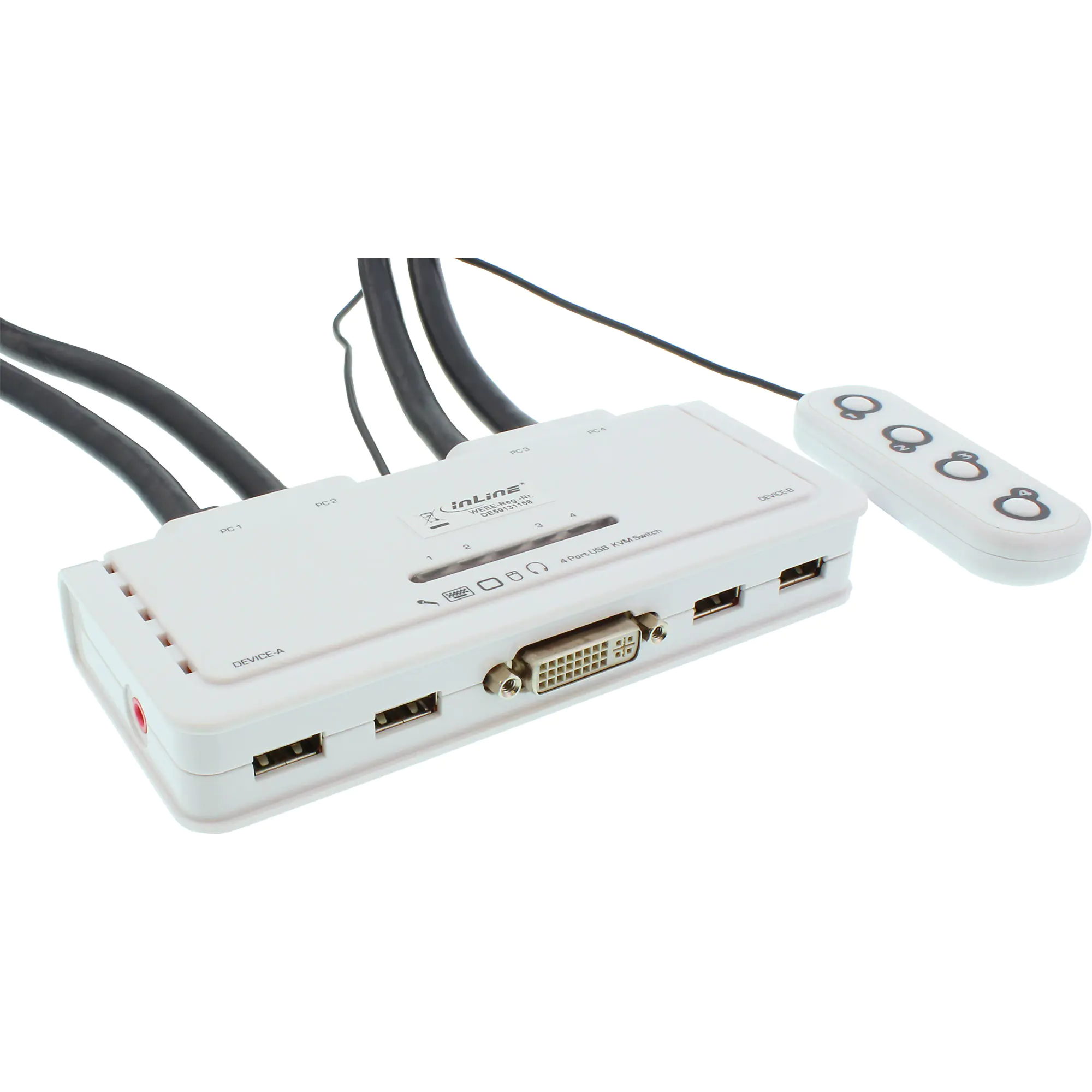 InLine - KVM-/Audio-/USB-Switch - 4 x KVM/Audio/USB - 1 lokaler Benutzer - Desktop