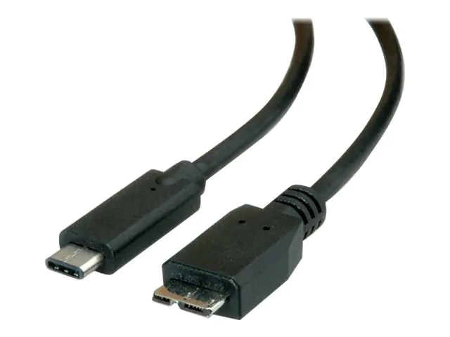 Roline - USB-Kabel - 24 pin USB-C (M) zu Micro-USB Type B (M) - USB 3.1 - 50 cm - Schwarz