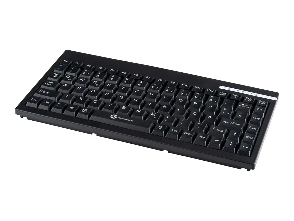 GCQ CleanType Easy Basic Compact - Tastatur - USB - QWERTZ - Deutsch - Schwarz