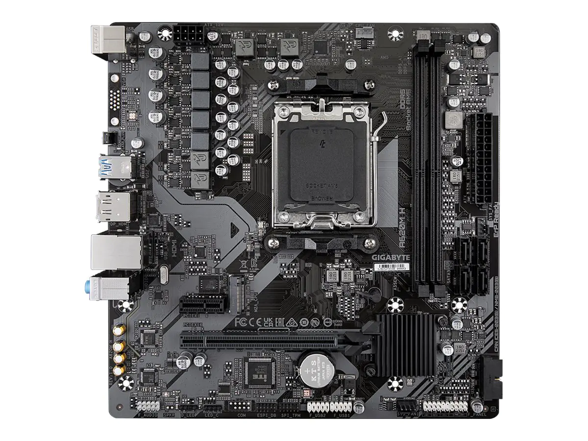 Gigabyte A620M H - Motherboard - micro ATX - Socket AM5 - AMD A620 Chipsatz - USB 3.2 Gen 1, USB-C 3.2 Gen 1 - Gigabit LAN - Onboard-Grafik (CPU erforderlich) - HD Audio (8-Kanal)