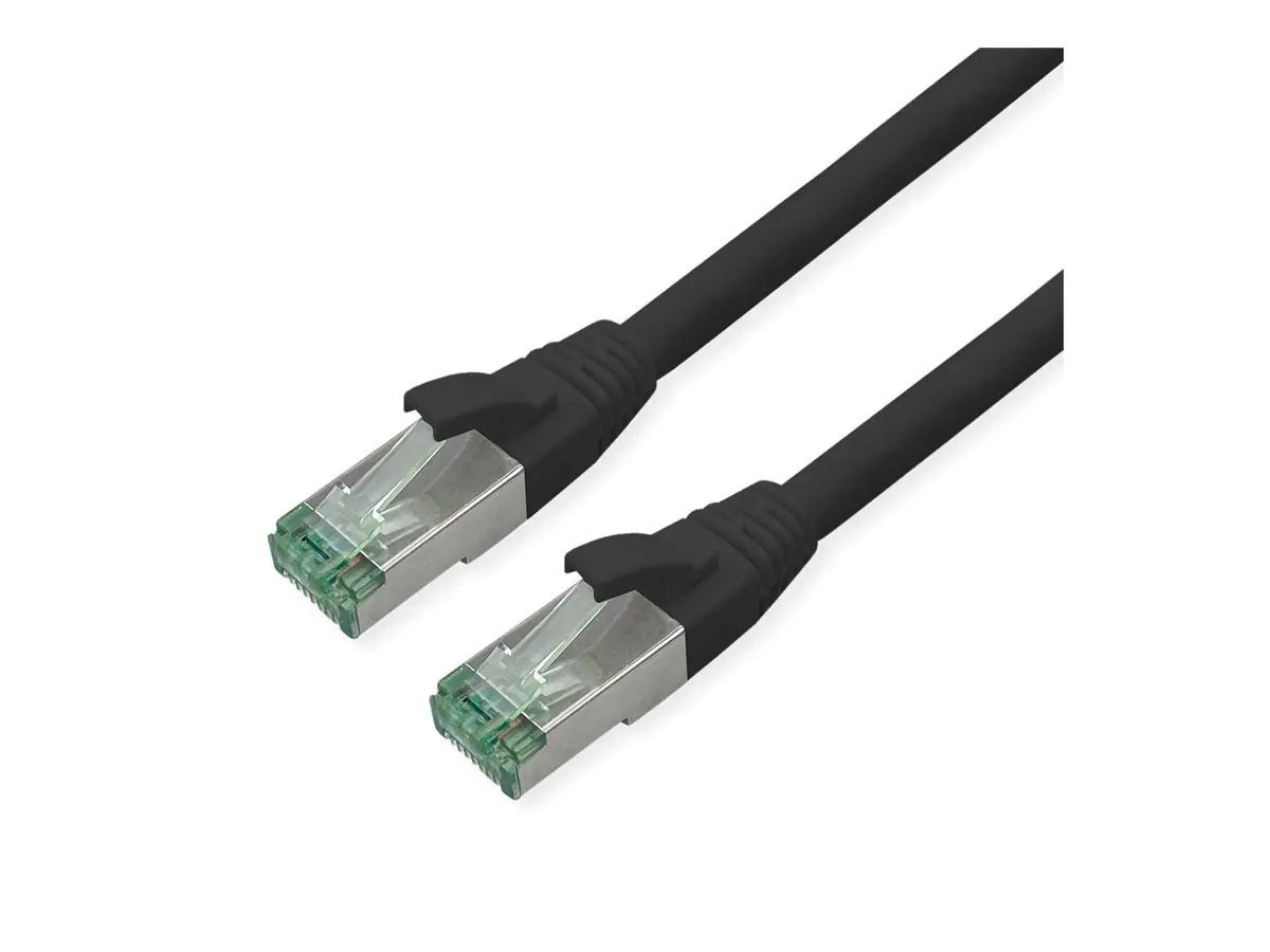 ROLINE RM S/FTP Patchkabel Kat6A/Kl.EA TPE schwarz 1m - FTP - PIMF