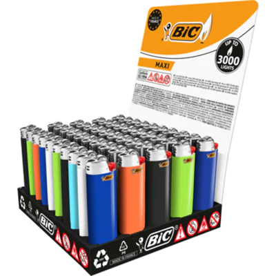 BIC® Feuerzeug Maxi Delrin farbig sortiert 50 St./Pack.