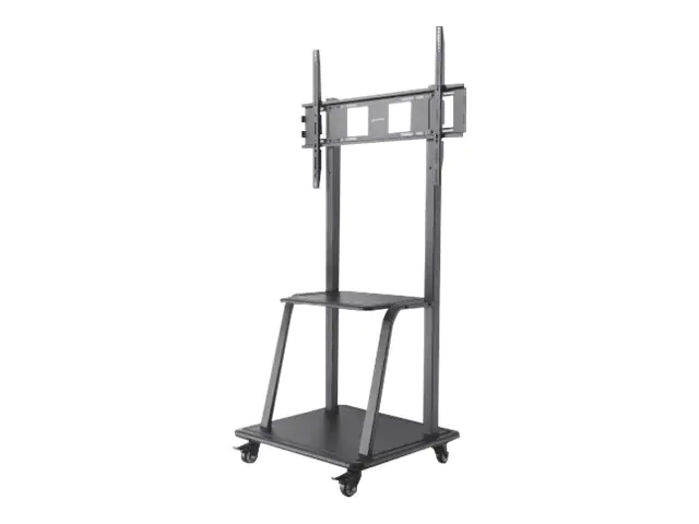 Manhattan TV & Monitor Mount, Trolley Stand, 1 screen, Screen Sizes: 37-100", Black, VESA 200x200 to 800x600mm, Max 150kg, LFD, Lifetime Warranty - Wagen - für TV / AV-System - Schwarz - Bildschirmgröße: 93.98-254 cm (37"-100")