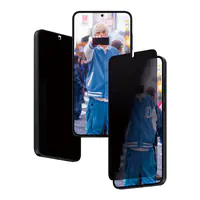 PanzerGlass - Bildschirmschutz für Handy - Ultra-Wide Fit mit EasyAligner - Glas - mit Sichtschutzfilter - Rahmenfarbe schwarz - für Samsung Galaxy S24+