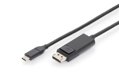 DIGITUS - DisplayPort-Kabel - 24 pin USB-C (M) zu DisplayPort (M) - 2 m - 4K Unterstützung - Schwarz