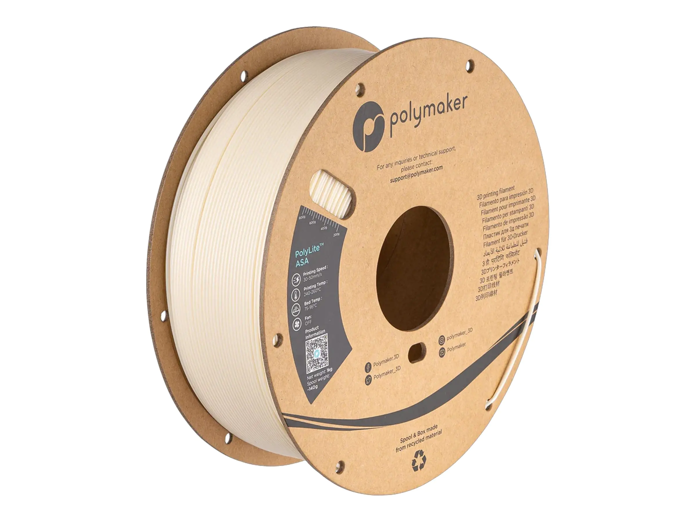 Polymaker PF01006 Natural Filament ASA UV -beständig witterungsbeständig hitzebeständig