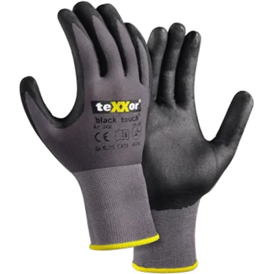 teXXor® Arbeitshandschuhe BLACK TOUCH® 8 Nylon/Spandex grau/schwarz