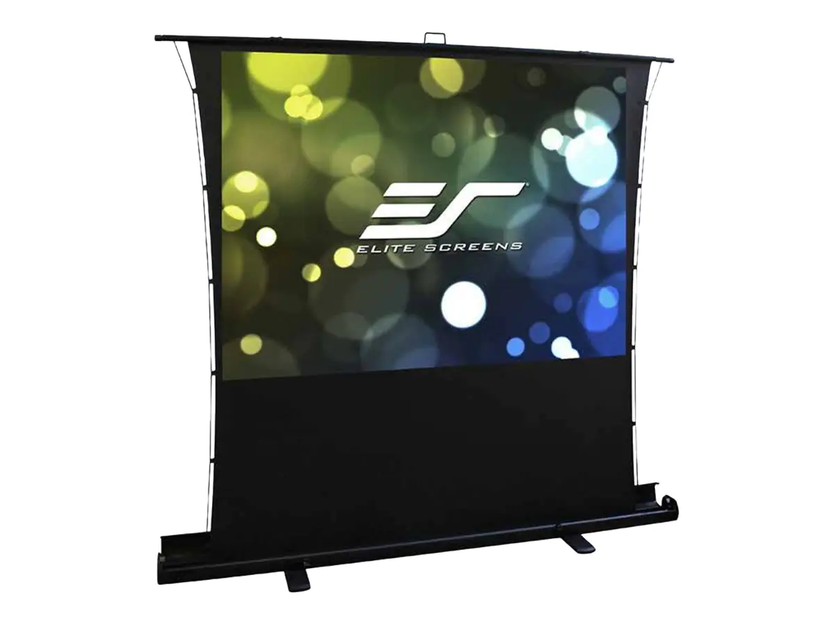 Elite Screens ezCinema Tab-Tension Series - Projektionsschirm mit Bodenständer - bodenstehend - 234 cm (92") - 16:9 - Matte White, MaxWhite 2 - Schwarz