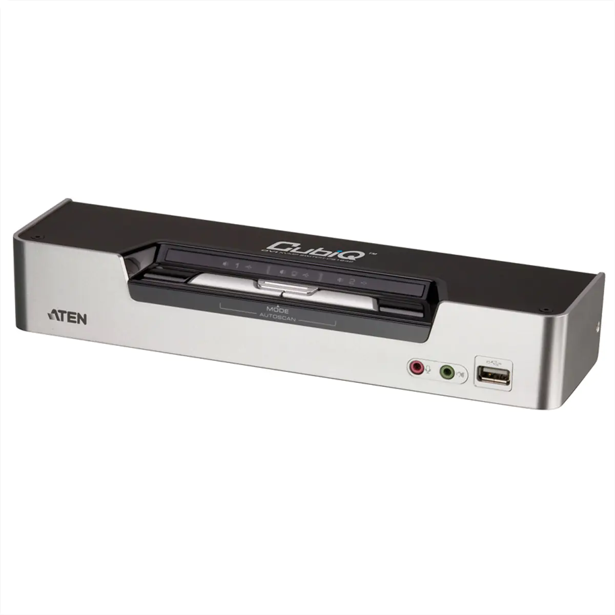 ATEN 2-Port USB DVI Dual-Link Dual Display/Audio KVMP™ Switch, 2560 x 1600 Pixel, Ethernet/LAN, Rack-Einbau, 10,6 W, 1U, Schwarz, Silber CS1642A-AT-G