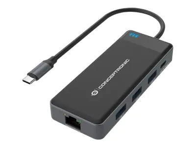 Conceptronic - Dockingstation - USB-C - 2 x HDMI - 1GbE