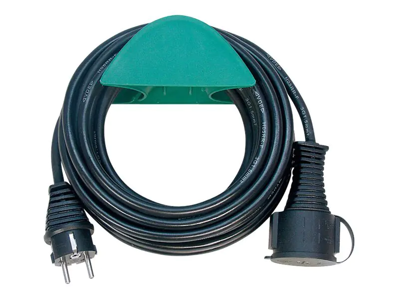 brennenstuhl H05RR-F 3G1,5 - Spannungsversorgungs-Verlängerungskabel - CEE 7/7 (M) zu CEE 7/4 / CEE 7/7 (W) - 10 m - Schwarz