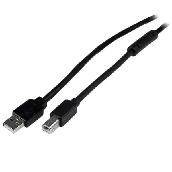 StarTech 20m aktives USB 2.0 A auf B Kabel - Stecker/Stecker - USB Druckerkabel 1x USB A / 1x USB B - Schwarz - USB-Kabel - USB Typ B (M) zu USB (M) - USB 2.0 - 20 m - Schwarz - für P/N: ICUSB232D