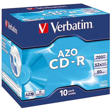 Verbatim AZO Crystal - 10 x CD-R - 700 MB 52x - Jewel Case (Schachtel)