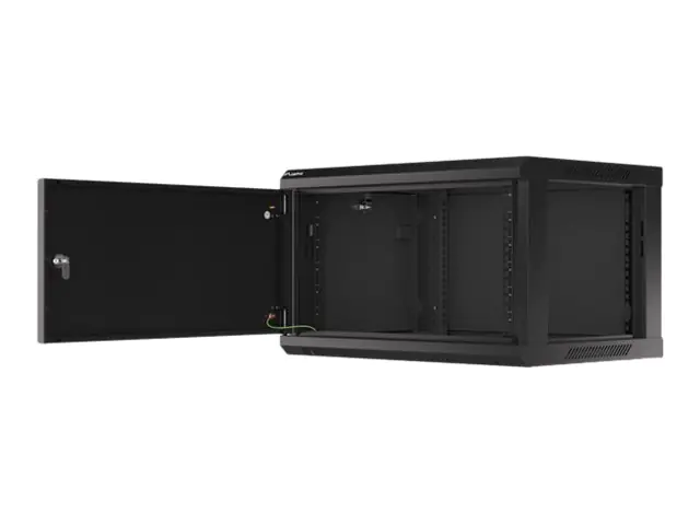 Lanberg WF01-6406-00B - Schrank Netzwerkschrank - geeignet für Wandmontage - Schwarz, RAL 9004 - 6U - 48.3 cm (19")