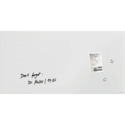 SIGEL Glasboard Artverum 100 x 65 x 1,5 cm (B x H x T) Tafel magnethaftend inkl. 3 extra starke SuperDym-Magnete Sicherheitsglas super-weiß